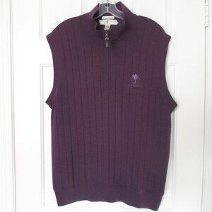 Fairway & Greene Mens "The Plantation" Purple Lined Merino Wool Golf Vest NWOT-M